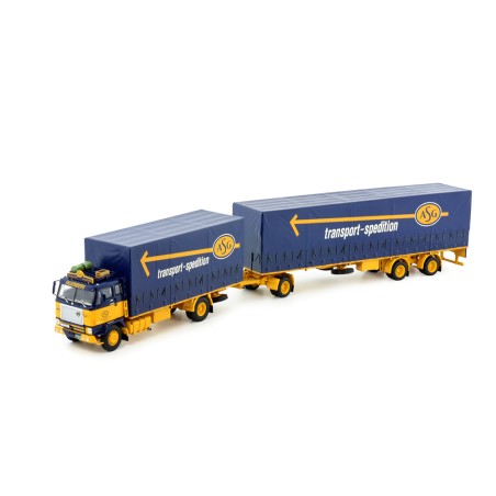 TEKNO, SCANIA S HIGHLINE 4X2 avec remorque bâchée 3 essieux et transpalette M... EUR 205,89