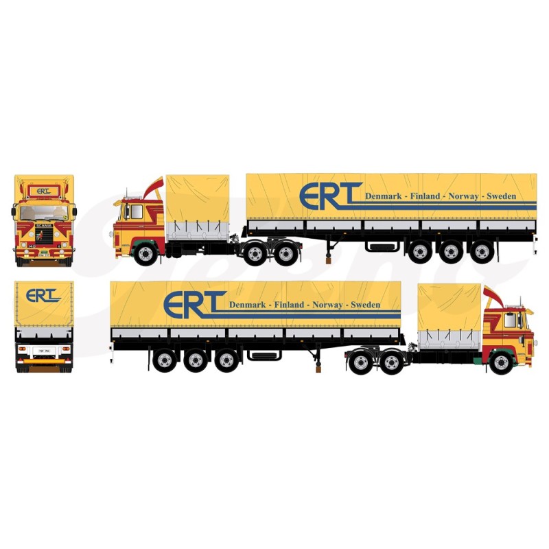 SCANIA 140 AVEC REMORQUE BACHEE