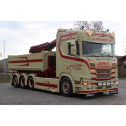 SCANIA PORTEUR BENNE AVEC GRUE