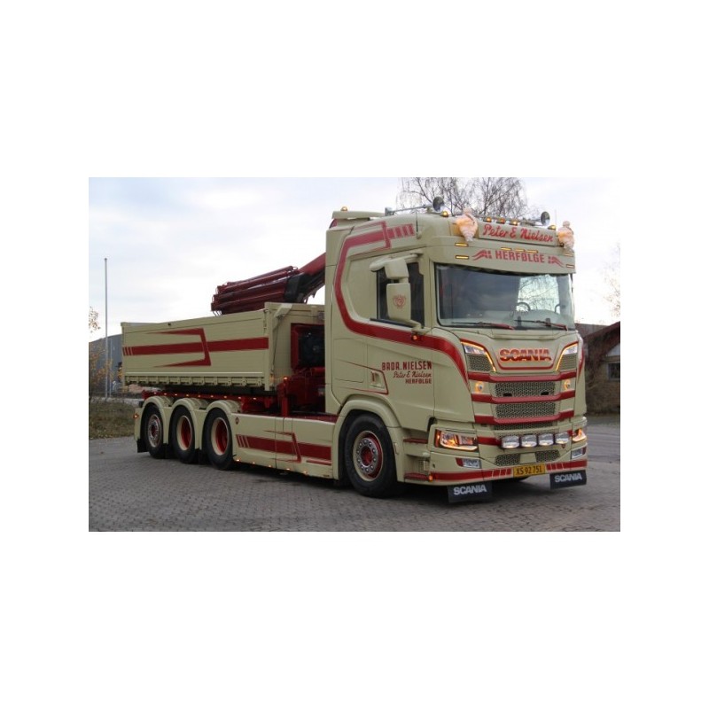 SCANIA PORTEUR BENNE AVEC GRUE