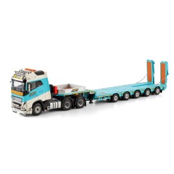 VOLVO FH5 GLOBETROTTER 6X4  AVEC REMORQUE PORTE ENGINS